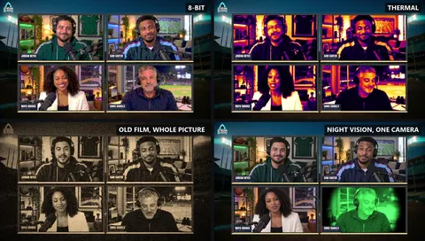 Live Studio camera effects: 8-Bit, Thermal, Old Film and Night Vision