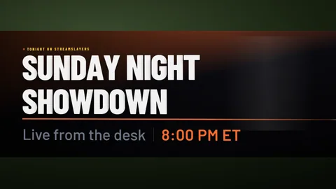 A full-frame cold-open title card announcing a show and its start time